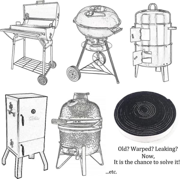 Pakningsring til brystryger/grill, erstatning for Kamado Big Green Egg, BBQ tilbehørssæt