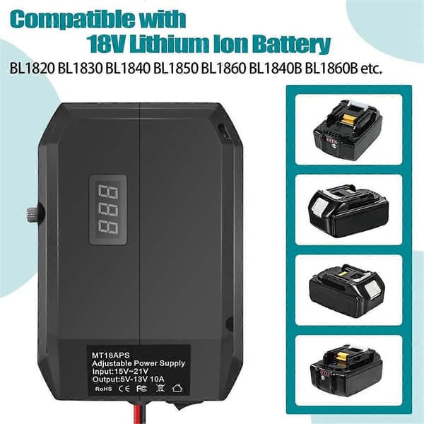 DC 18V til 12V Step Down Konverter Kompatibel med Makita 18V Batteri