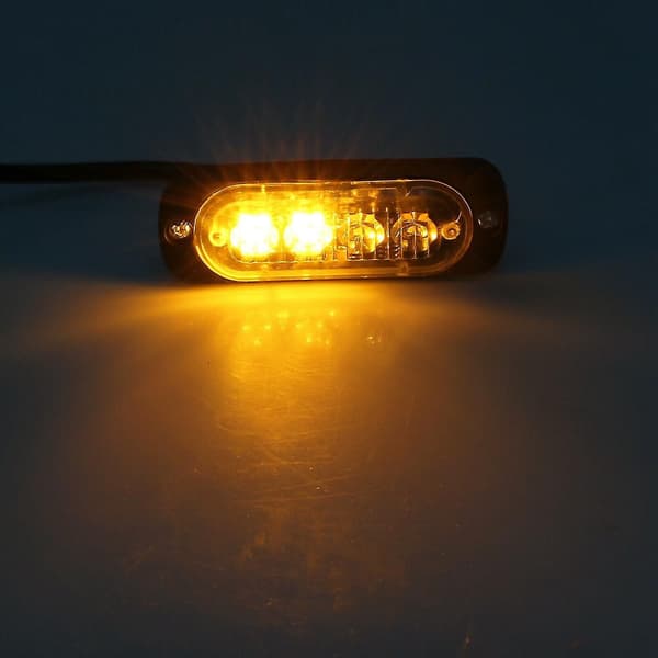 4st 12V 24V Bärnstensfärgad LED Varningsljus Blixtljus Kompatibel med Grill Lastbil