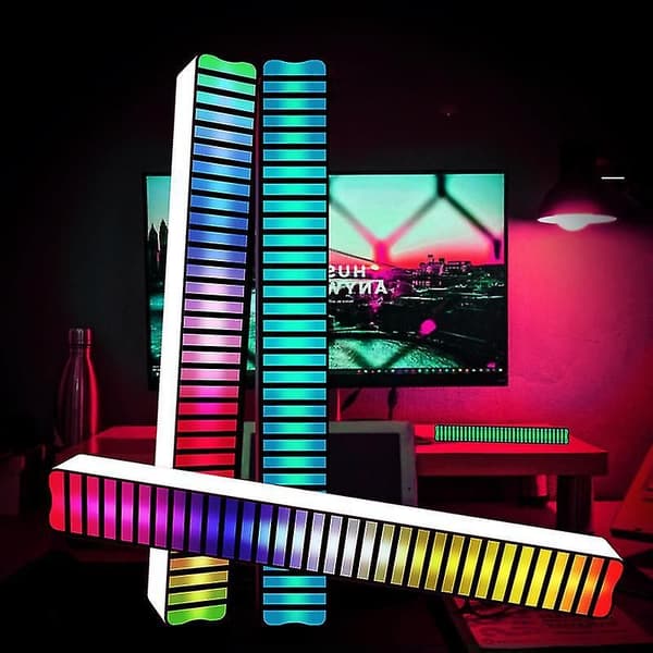 RGB LED o Spectrum Display Analyzer med mikrofon lydniveaumåler kompatibel med bil