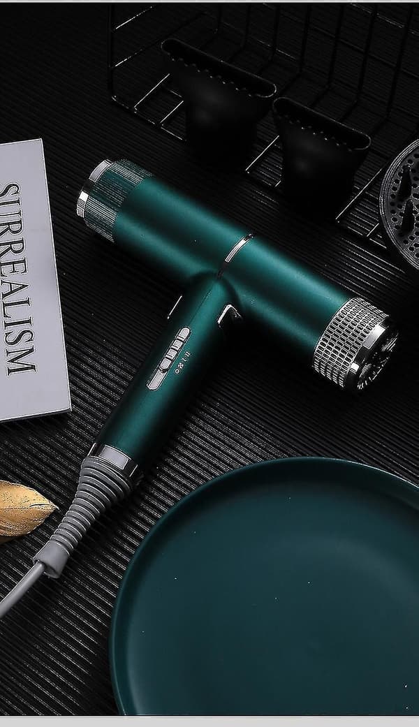 Kraftfull jonisk hårtork 1300w kompatibel med hemsalong Green