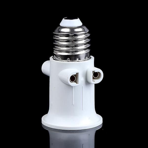 AC 100-240V E27 Pæreadapter, Lampeholder Base Sokkelkonvertering med EU-stik White 1pc