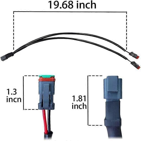Deutsch-stik 2-leder 3-i-1 kompatibel med LED-lys Black