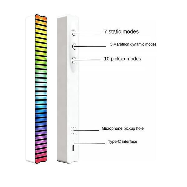 RGB LED o Spectrum Display Analyzer med mikrofon lydniveaumåler kompatibel med bil