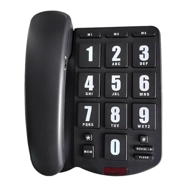 Fastnettelefon med høj ringetone, kompatibel med ældre og hørehæmmede Black