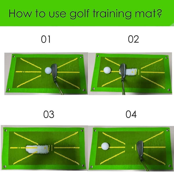 Premium golfmåtte med 3 bolde og divot-reparationsværktøj