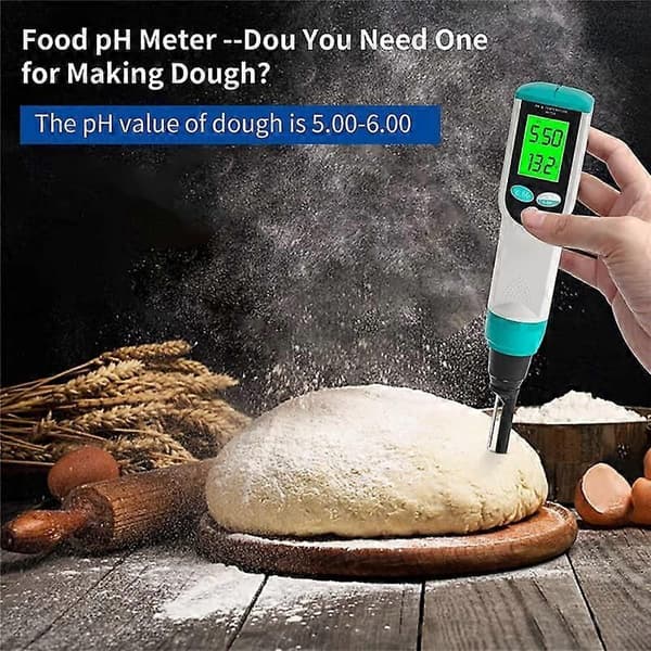 Digital mat-pH-mätare med automatisk temperaturkompensation