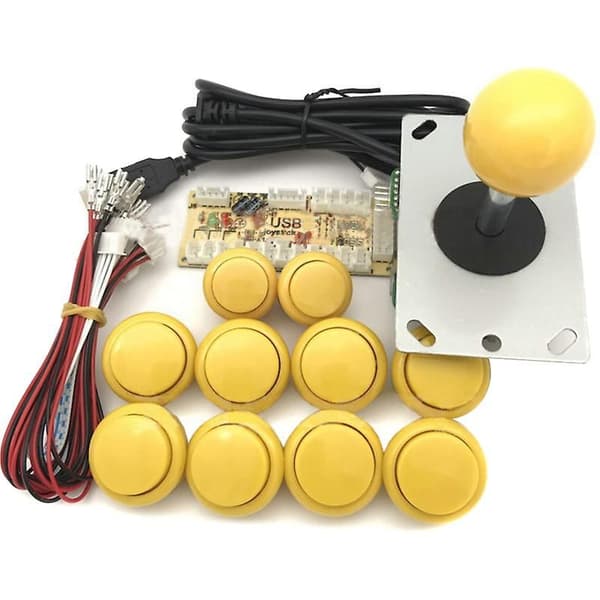 Arkadknappar Spel USB-kodare PC Joystick Controller DIY-kit för Mame Jamma-spel Blå