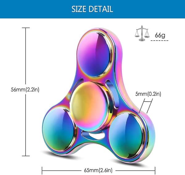 Fidget Spinner Leketøy - Rustfritt Stållager Kompatibel med Stresslindring og Fokus (EU-størrelse)