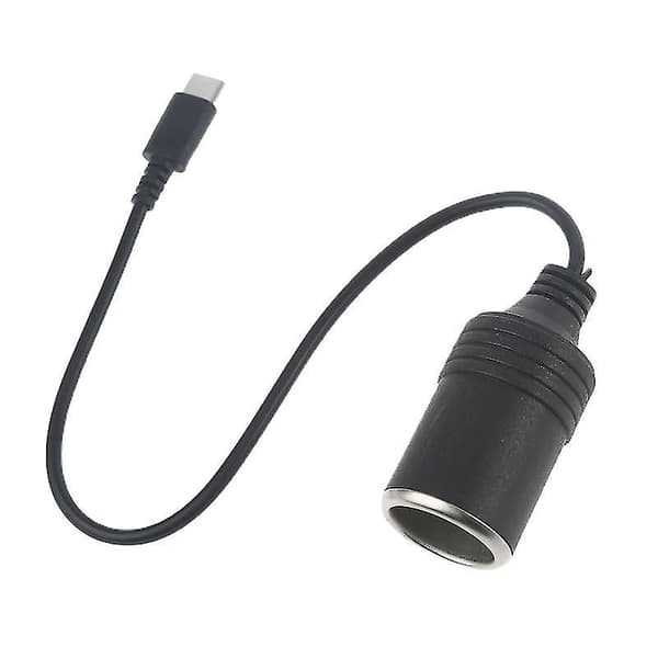 USB C - 12V auton tupakansytyttimen pistorasian virtajohto