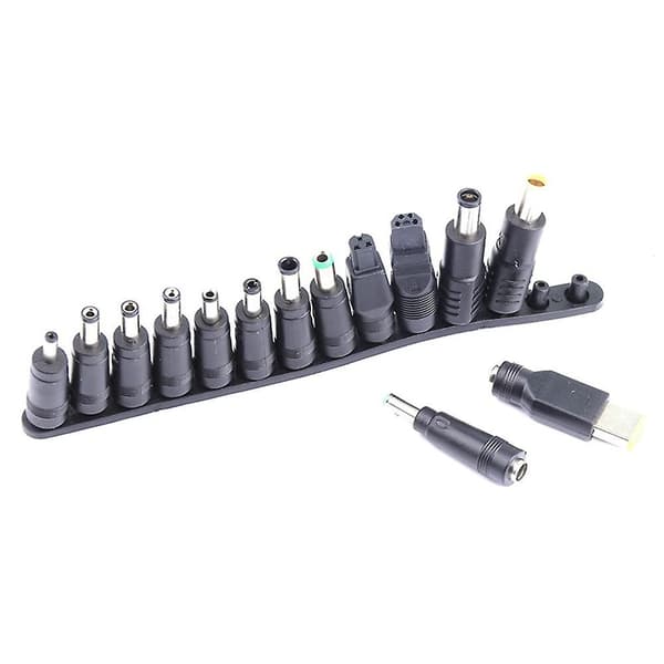 56 stk/sæt Universalstik 56 stk DC Strøm 5.5x2.1mm DC Hoved Jack Oplader Til Stik Strømadapter Til N Svart