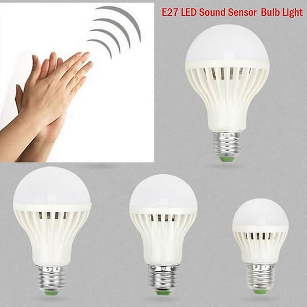 Bevegelsessensor LED-pære med lyd-/stemmeaktivering kompatibel med 220/110V 7w