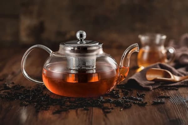 Tekanne i glass med avtakbart lokk og infuser i rustfritt stål, 975 ml