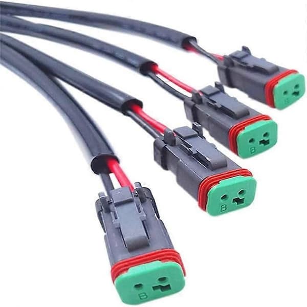 Deutsch-kontakt 2-leders 3-i-1 kompatibel med LED-lys Black