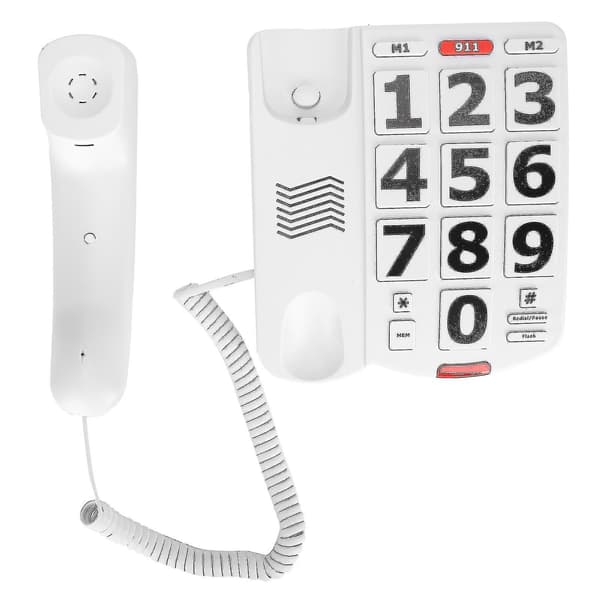 Fastnettelefon til ældre med store knapper, fastnettelefon til ældre med høretab, EU-standard