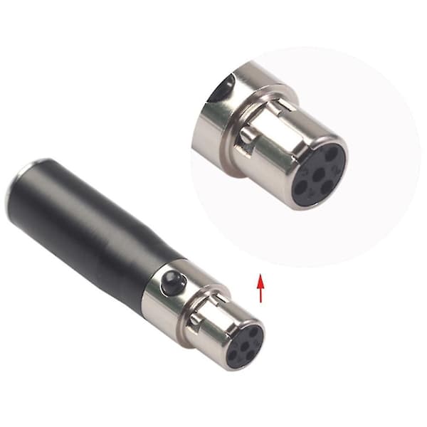 Xlr Mini 3-benet han til 4-benet hun o-adapterstik-konverteringsadapter black