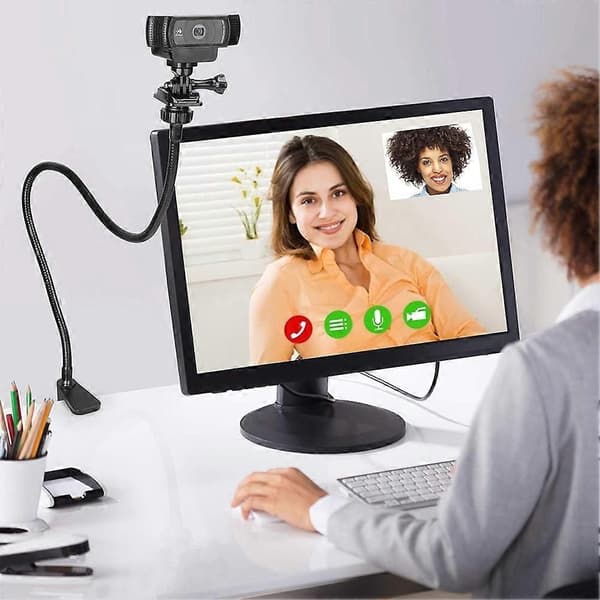 Fleksibel Webcam Stand Svanehals Bordmontering Kompatibel med Logitech C920 Brio C930e