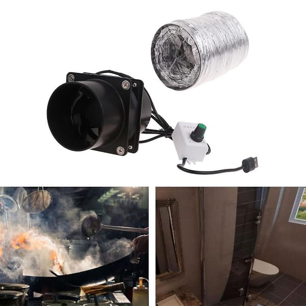 Högpresterande ventilationsfläkt med kraftfullt sug och plaströr Single fan
