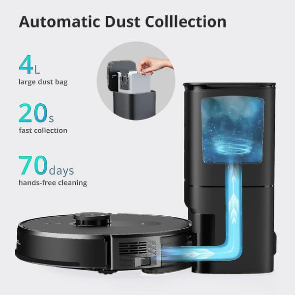 360 Botslab S8 + 10 st dammsugarpåsar kompatibelt set kompatibelt med robotdammsugare