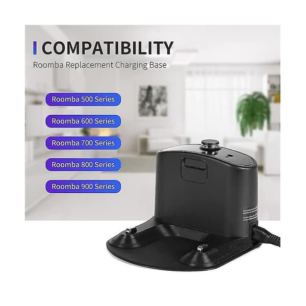 Laderdokkingstasjon kompatibel med iRobot Roomba E5 E6 I1 I3 I4 I6 I7 I8 500-900-serien EU-plugg
