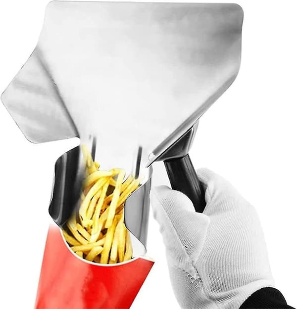 Pommes frites-spade i rustfritt stål med doble håndtak