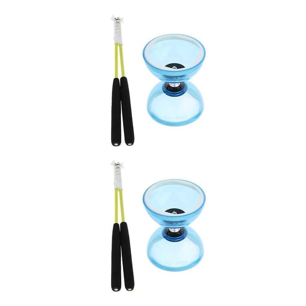 1/2/3/5 jongleerauslelua kolminkertaisella laakerilla Diabolo 12cm käsitikkujen kanssa & Blå 12 cm 2 st