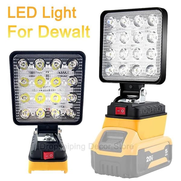 LED arbeidslys kompatibelt med utendørs bruk med 18V/20V litiumbatteri