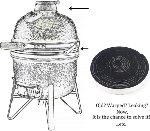 Pakningsring til brystryger/grill, erstatning for Kamado Big Green Egg, BBQ tilbehørssæt