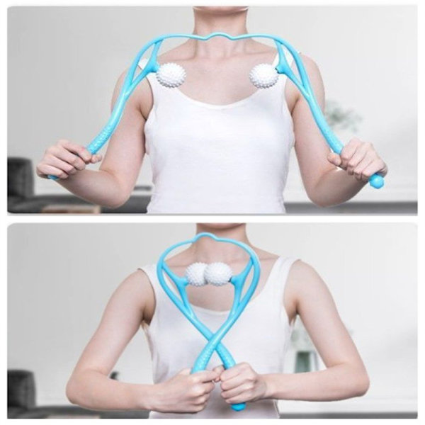 Massageapparat med fyra bollar i nacken blue