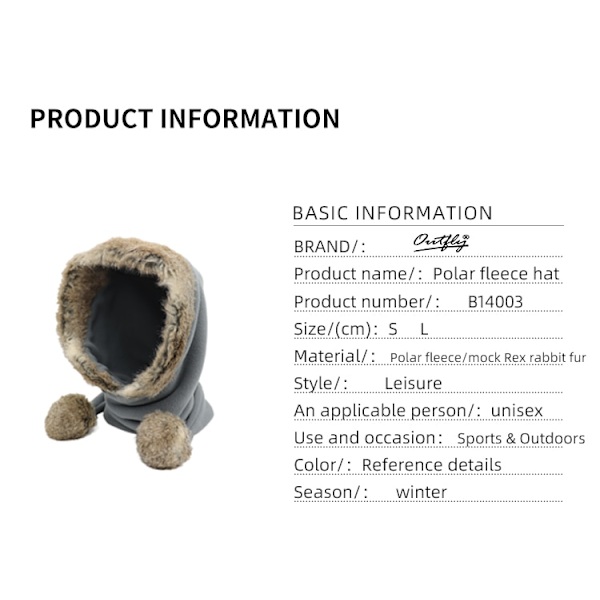 Vinter Dammössa Varm Mode Öronskydd Vindtät Scarf gray small