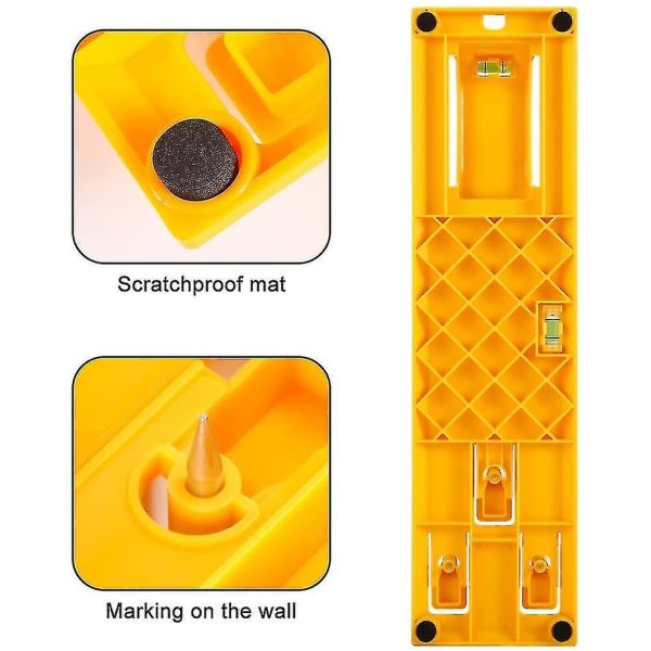 Bildopphengsverktøy med Level Easy Frame Bildhängare Väggupphängningssats (gult opphengningsverktøy)