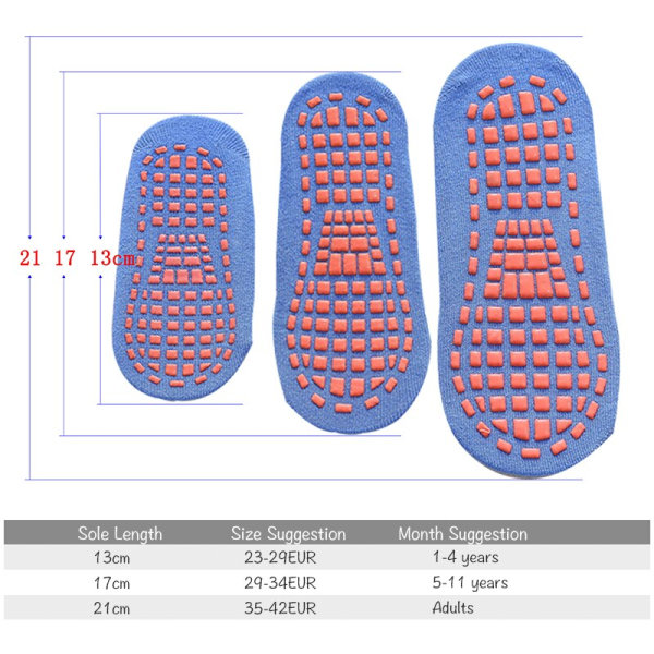 Liukumattomat sukat vanhemmille ja lapsille trampoliinisukat puuvillasukat Elastisuus Urheilu Orange 1-4 Years Old