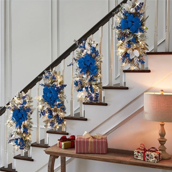 Julepynt Swag Krans dekoreret Garland Lights red 45x25cm