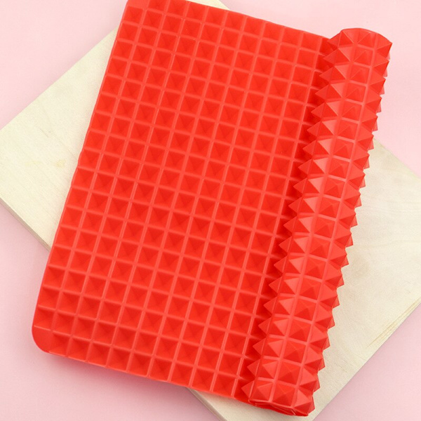 Multifunktion BBQ Pizza Bagetøj Silikone Mat Bage Tilbehør red 27*39cm
