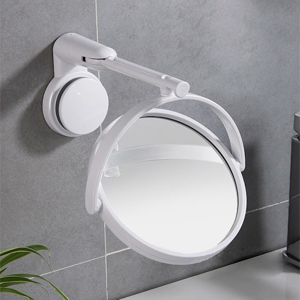 Vikbar sminkspegel Väggmonterad spegel utan borr white double sided mirror