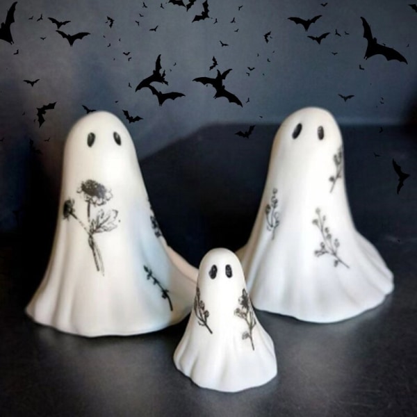 Halloween Party Dekoration Skulptur Hem Skrivbord Dekoration white 7pcs