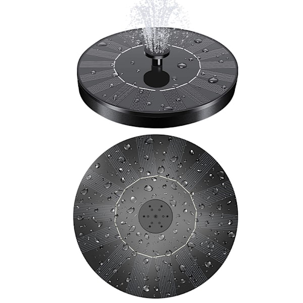 Solar Fuglebad Have Flydende Springvand black 13cm