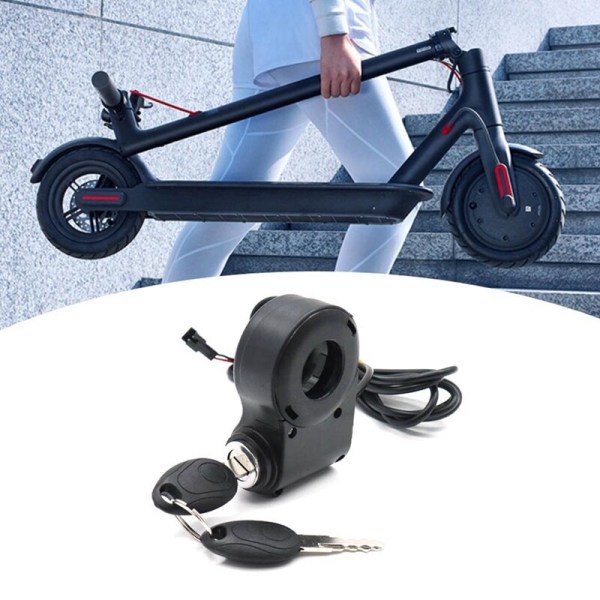E-cykellåsnøgle Tommelfingergaskontakt Power Universal elektrisk scootertilbehør Black