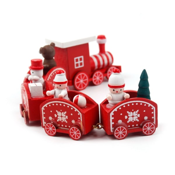 Jul trä tåg leksaker dekoration hem barn gåvor green five