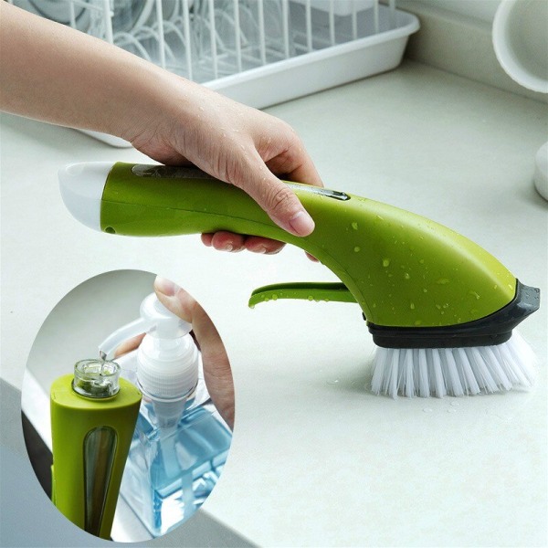 Multifunktions køkkenrengøring Langt håndtag opvaskebørste gray
