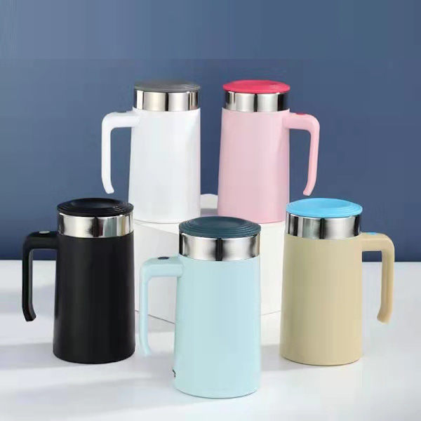 Creative 304 ruostumattomasta teräksestä valmistettu Smart Coffee Milk Sekoituskuppi pink 450ml