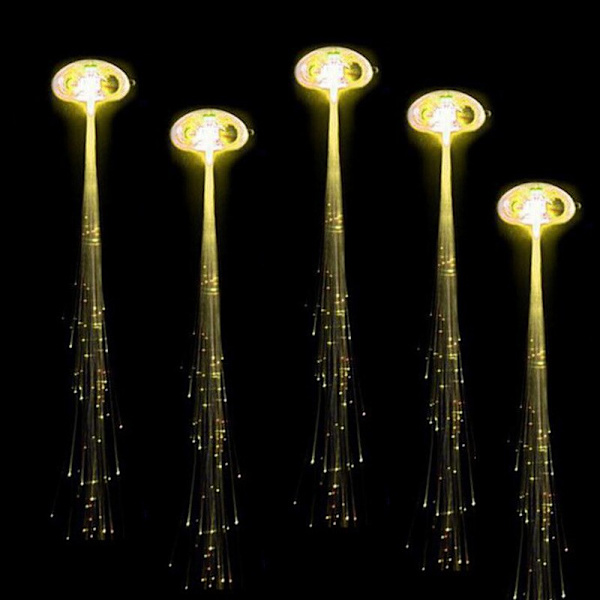 Glødende hår fletning julepynt LED pandebånd Fest red 5pcs