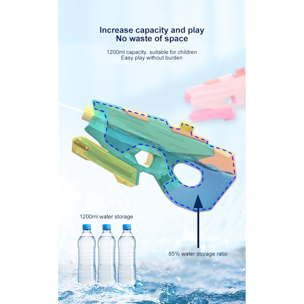 Sommar utomhus strand vatten spruta leksaker pink 600ml