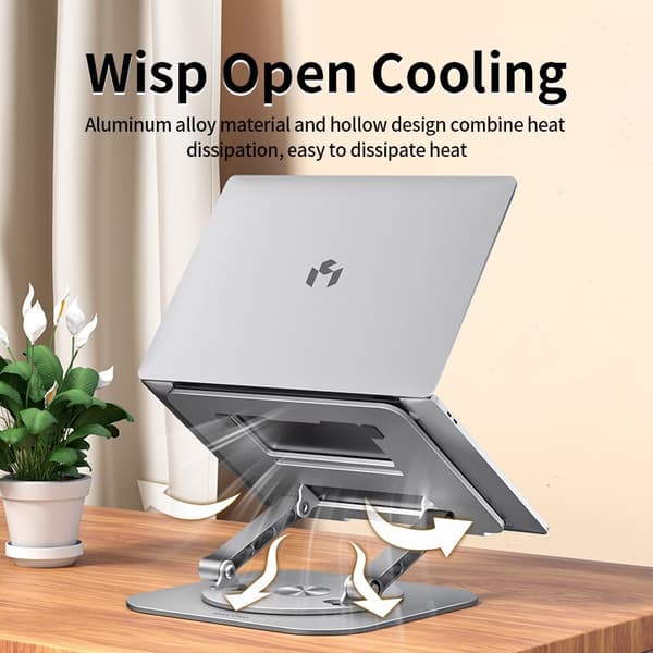 Laptop 360° roterbar bärbar dator Lyftbart stativ i aluminiumlegering silver