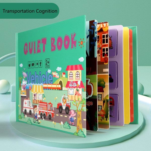 8 stil Djurnummer Kognitiv pedagogisk Toy Sticker Book transportation