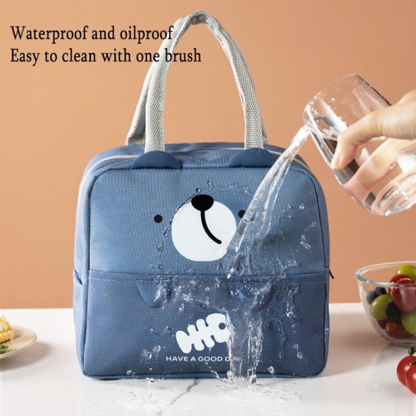 Isoleret køler bærbar opbevaringstaske Tote Bento Bag Madpakke pink 21*23*13cm