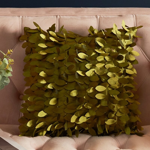 Polyesterisatiini 3D kasvien lehdet kirjonta tyynyliina 11 väri moderni koristeellinen sohva cover uudenvuoden joulun kodin sisustus Gray 43X43CM-pillow cover