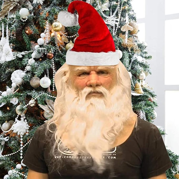 Mjuk Tomte Vuxen My Old Man Christmas Holiday Rolig Latex Mask Santa with glasses