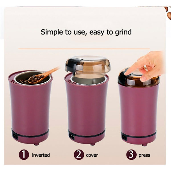 Electric Coffee Mill Pulverizer kotitalouksien yrttikuivamylly purple 50ml