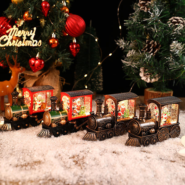 Julegave Juleaften Musikdåse Tog Musikdåse Krystalkugle ornamenter colored Santa Claus